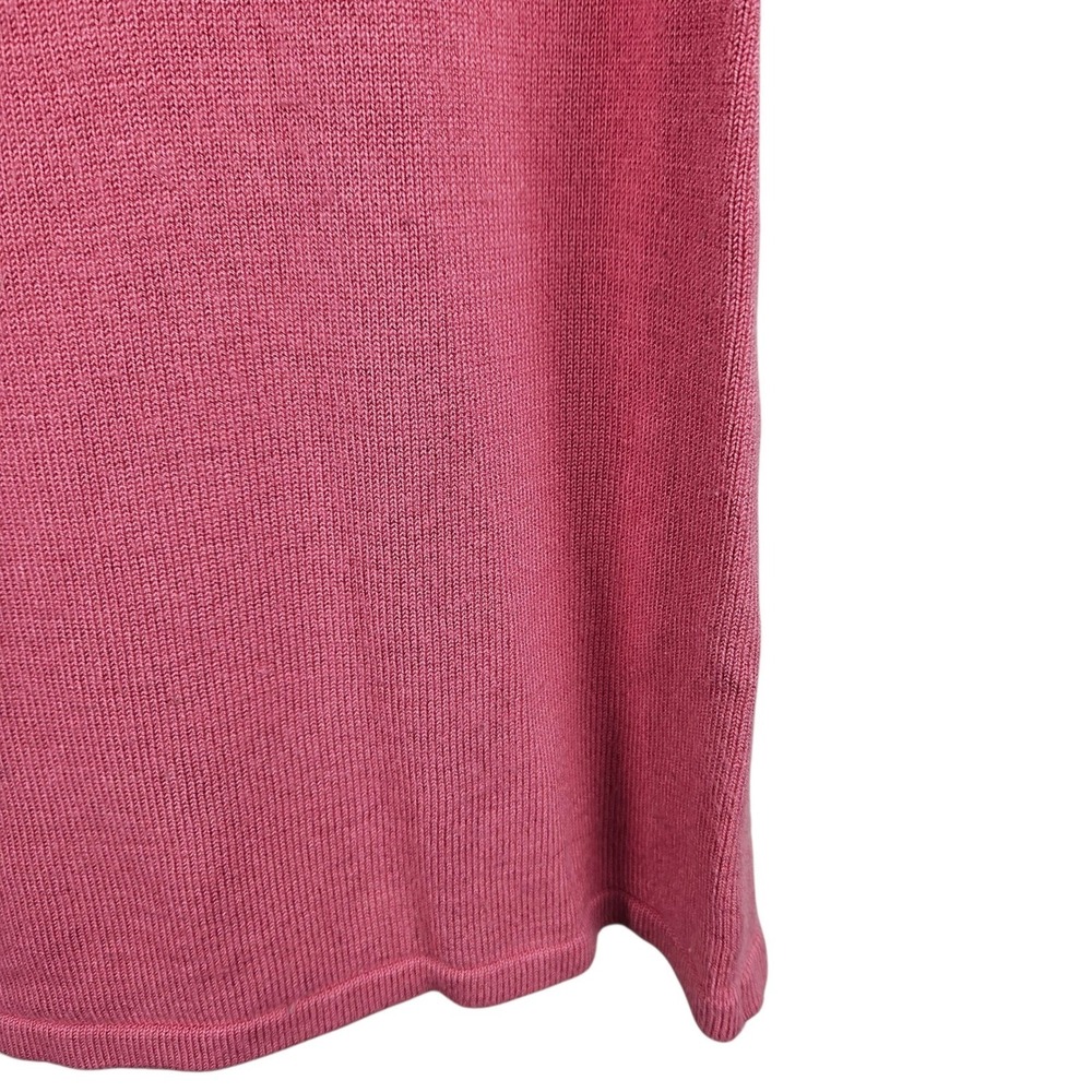 White House Black Market Womens Knit Top‎ Pink Sheer Sleeve Keyhole Back L - Picture 7 of 11